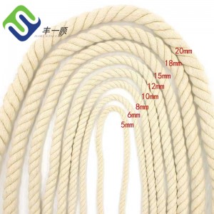 China Manufacture Wholesales 12mm 3 strand cotton rope