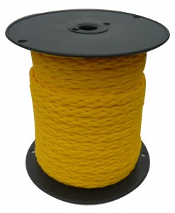 Yellow Color 8 Strand Hollow Braided Polyethylene Tube Rope For Cable Protection