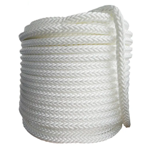 Бяло цветно двойно плетено морско теглещо полиестерно въже, произведено в Китай
