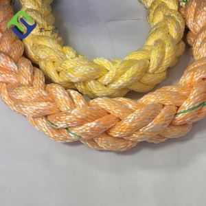 8 Strands 56mm Polyester da PP Mixed Mooring Rope