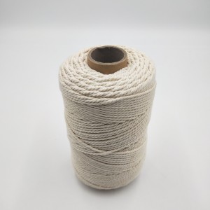 3mm macrame cotton cord 3 strand natural cotton rope