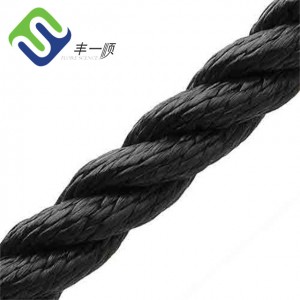 Hot sale Black Nylon 3 strand twisted rope