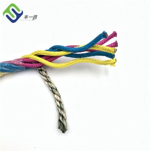 Makukulay na 6 strand twisted combination rope + FC na may steel wire core