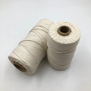 100% 3 pramenné bavlnené lano z prírodnej bavlny na ozdobu