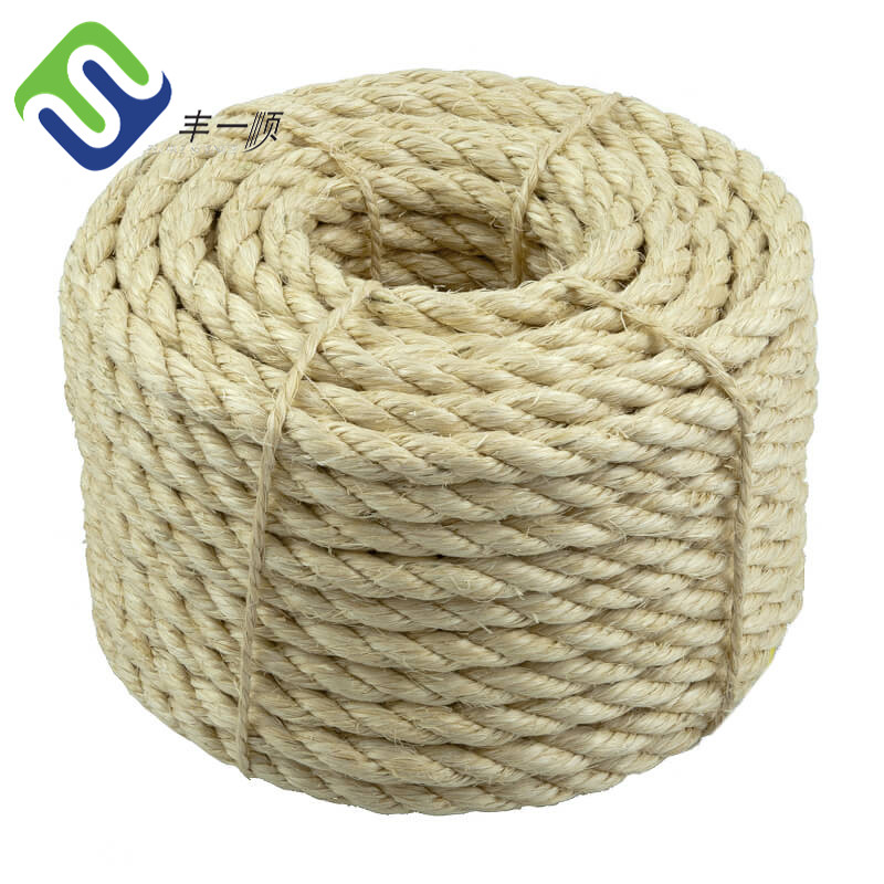 Best Price on Polyester Braid Rope - Bleached white 3 strand Twisted 100% Sisal Fiber Rope for Gardening – Florescence