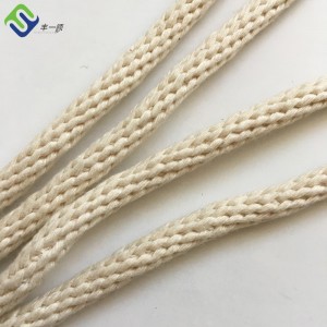 8mm Natural Color Solid Braided Pure Cotton Rope
