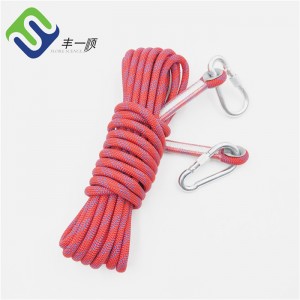 Orange Color Polyester Static Climbing Rope 12mmx15m With High Quality