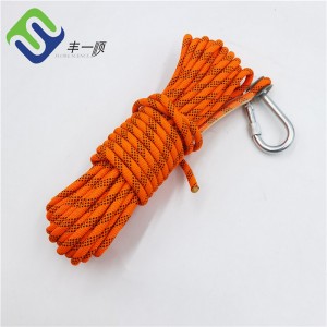 Orange Color Polyester Static Climbing Rope 12mmx15m With High Quality