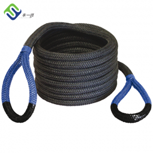 22mm black double braided Nylon tow rope