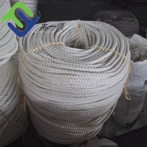 16mm Nylon White Color Twisted Rope with Thimble Made in China
