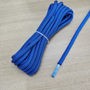 Blue Color 12mmx220m Double Braided Nylon Marine Yatch Rope With High Breaking Strength