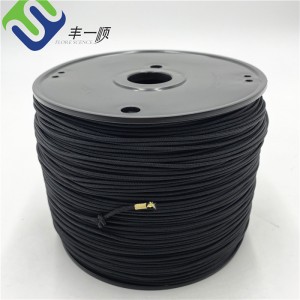 4mm Black fireproof braided aramid fiber rope nga adunay polyester cover