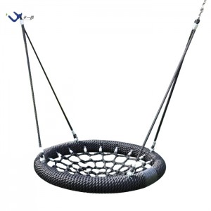 100cm Black Color Kids Round Playground Nest Swing With Hanging Rope