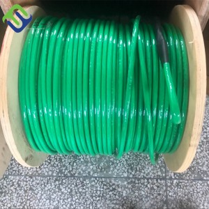 16mmx500m Green Color PU Coated Aramid Fiber Pulling Rope With Fire Resistance