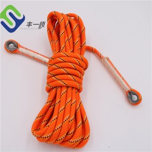 Custom 10mm Polyester climbing tali kanggo Outdoor Kegiatan
