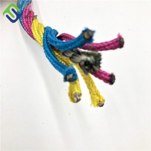 Colorful 6 strand twisted combination rope + FC with steel wire core