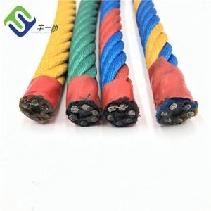 Colorful 6 strand twisted combination rope + FC with steel wire core