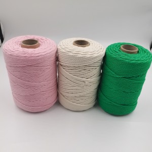 Polycotton 3mm 4 strand twist cotton rope for macrame wall hanger