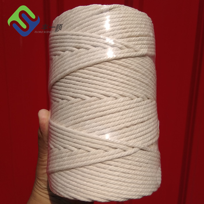 Free sample for 0.5mm Hemp Agriculture Rope Graden Hanging - 100% Pure Cotton Rope 3 Strand 4 Strand 2-8mm – Florescence