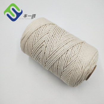 Renewable Design for Braided Aramid Rope - wholesale customized natural color 3 strand cotton rope  – Florescence