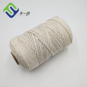 wholesale customized natural color 3 strand cotton rope