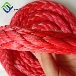red 40mm 12 strand UHMWPE mooring rope for ship