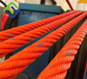 cuerda de alambre de la combinación del monofilamento de los PP de 6×19 IWRC 18m m para la industria pesquera marina