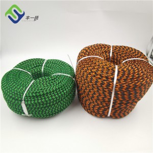 Black and Orange Color PE Hollow Braided Rope 8mm Hot Sale