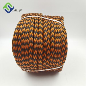 Black and Orange Color PE Hollow Braided Rope 8mm Hot Sale