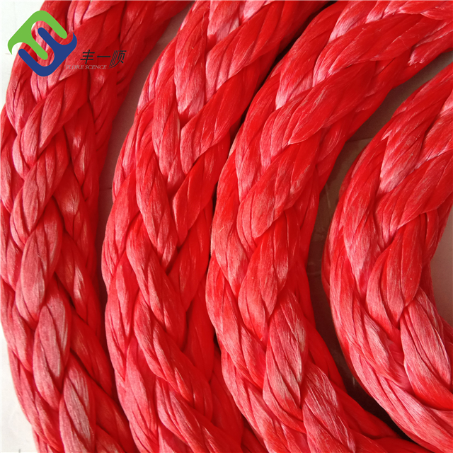Best Price on Polyester Braid Rope - red 40mm 12 strand UHMWPE mooring rope for ship  – Florescence