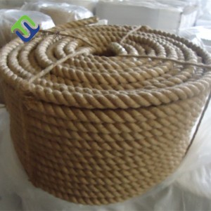 Natural Color 3 Strands Jute Rope Twine 12mmx200m With High Quality
