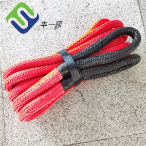 25mmx9m Double Braided Nylon 66 Material Kinetic Recovery Towing Rope With Red Color