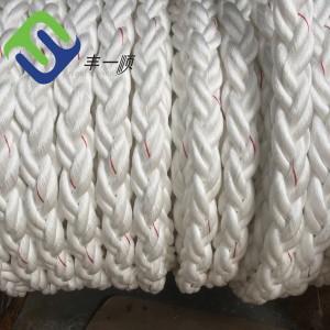 Hot Sale 80mmx220m Nylon 8 Strands Braided Polyamide Rope With High Quality