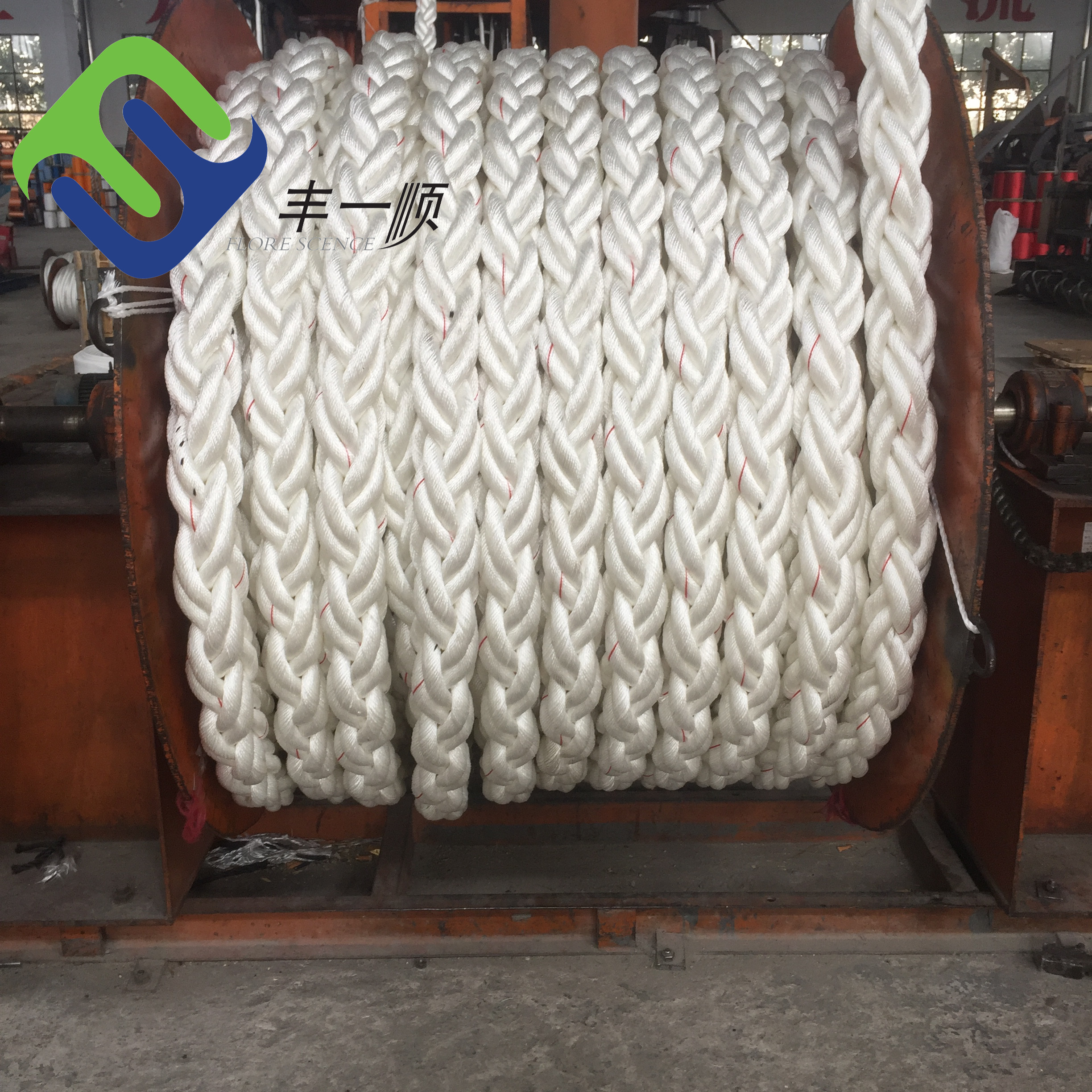 Reasonable price Industrial Strength Aramid Rope - 70mm 8 Strands White Color Nylon Polyamide Rope With High Strength – Florescence