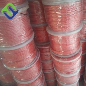 3 Strands Twisted Red Color Polyethylene Packing Rope 10mm For Sale