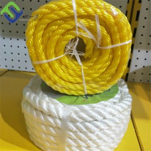 6mm/8mm/10mm Hot Sale Polyester 3 Strands Twisted Rope With UV Protection