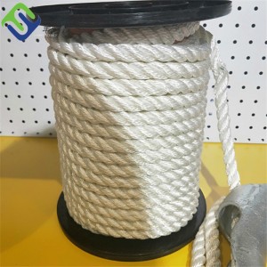 12mm/16mm/18mm 3 Strand Polyester Twisted Rope With Black and white Color
