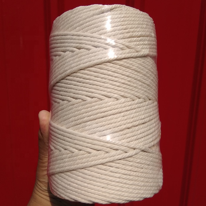 Big Discount 3 Strands Twisted Polypropylene Rope 16mm For Sale - 4mm 200m 100% Natural 3 Strand Twisted Cotton Rope Macrame Cord – Florescence