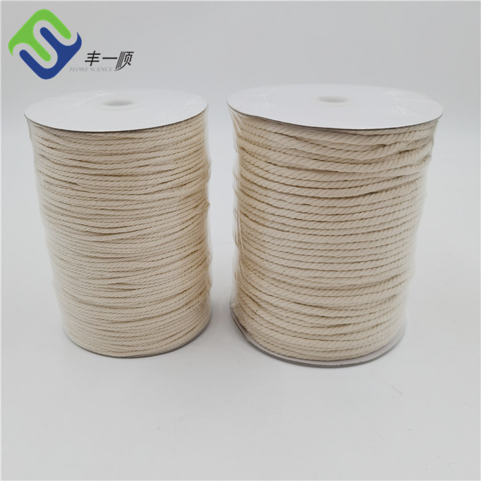 High definition Outdoor Rope - Hot Sale 3mm 3 Strand Twisted 100% Pure Natural Macrame Cotton Rope – Florescence