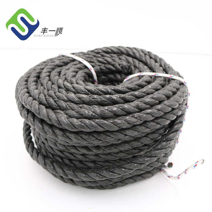 Black 3 strand PP split film rope for fishing net Featured Image