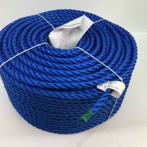 Hot Sale 3 Strand Twisted PP Danline Rope White With Blue Tracer