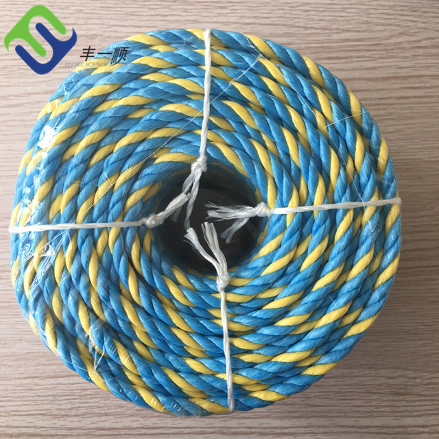 Hot sale Nylon Double Braided Anchor Rope - 6mm Blue Yellow 400m 3 Strand PP Polypropylene Telstra Rope – Florescence