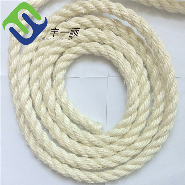 Factory Price Eco-Friendly Sisal Rope - 8mm 3 strand white sisal rope used for cats scratching posts – Florescence