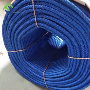 Multi Color 6 Strand 16mm Polypropylene Steel Wire Core deducto Funem For Sale