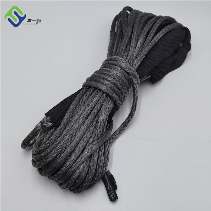 factory Outlets for Rope For Ship - Manufacturer Supply High Tensile 12 Strand 10mm*100 Feet UHMWPE Winch Rope – Florescence