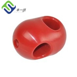 Solid plastic cross connector for playground ropes