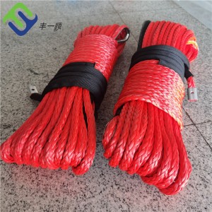 Manufacturer Supply High Tensile 12 Strand 10mm*100 Feet UHMWPE Winch Rope