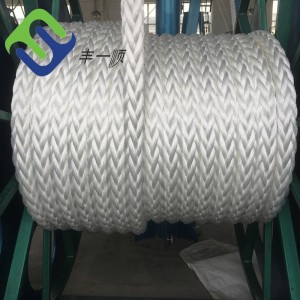 60mm White 12 strand Polyester rope para sa dagat
