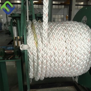 အရည်အသွေးမြင့် 8 Strand Polyester ကြိုးများ UV Resistance Polyester Mooring Ropes