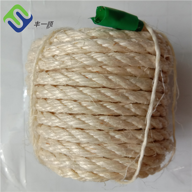 Personlized Products Kevlar Aramid Rope - 100% natural 3 strand twisted sisal rope 6mm price – Florescence